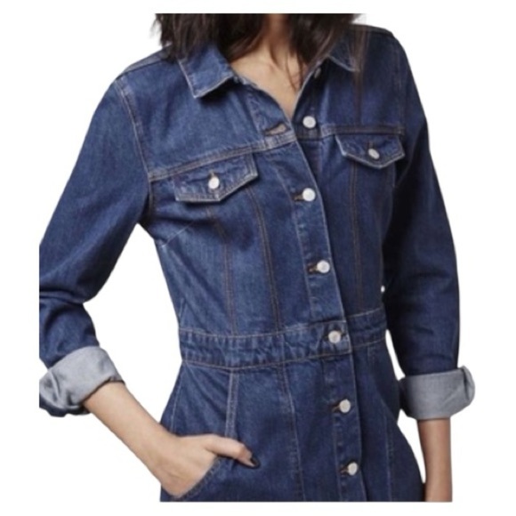 Topshop Denim Long Sleeve Button Down Dress size 4 - Picture 5 of 10